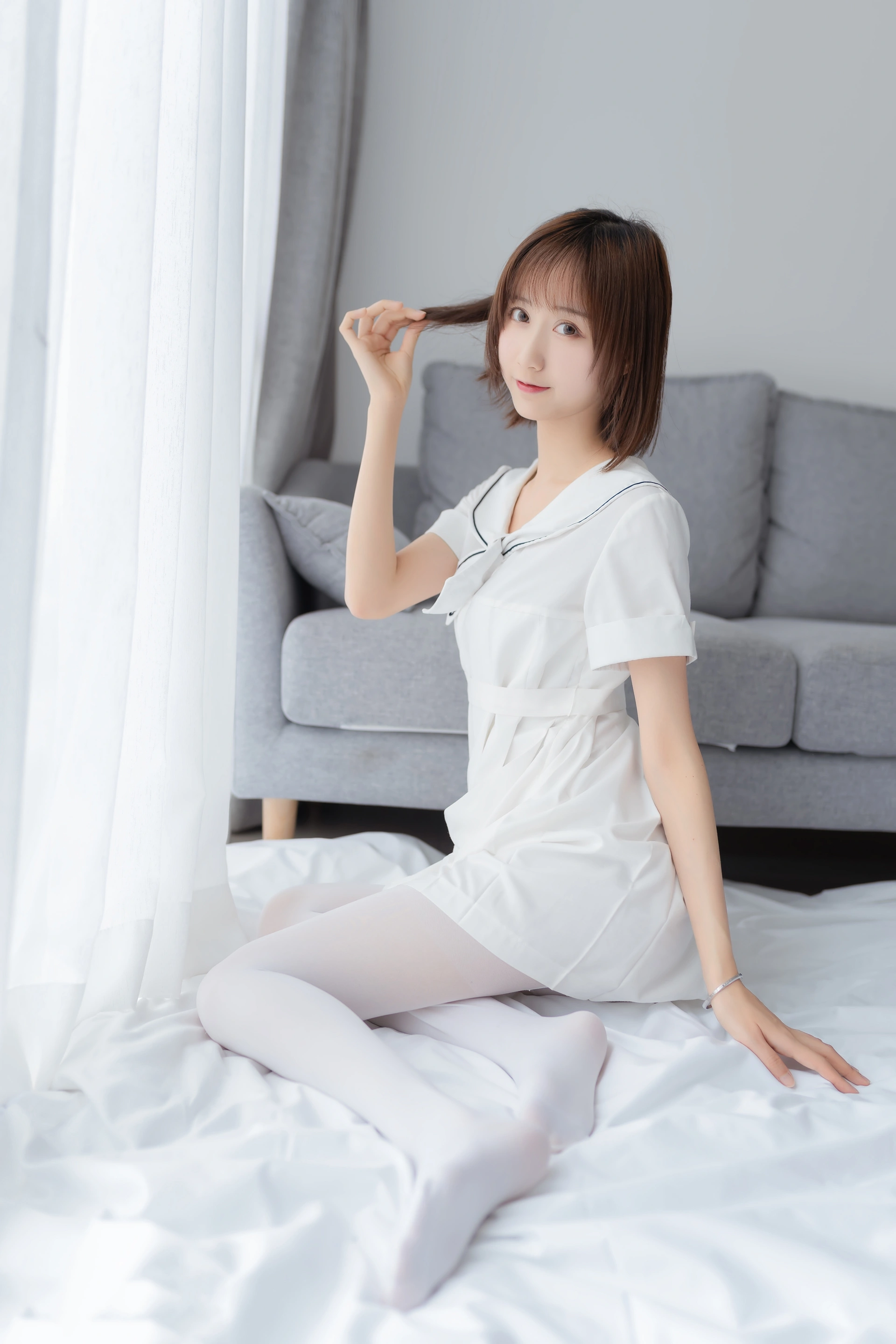 喵糖映画 - VOL.271 纯色白裙 1